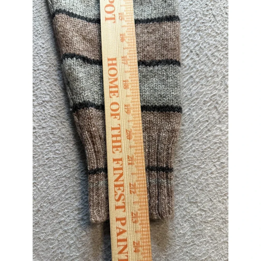 Vintage St. Edmonds Sweater Mens XL Shetland Wool Striped Geometric Tan Grey